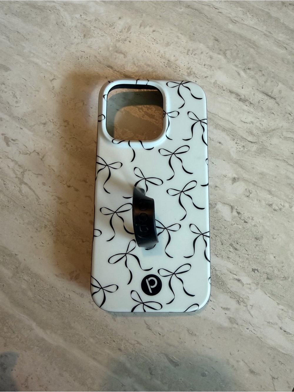 iPhone 16 pro Black and white loopy case